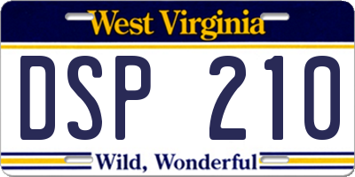 WV license plate DSP210