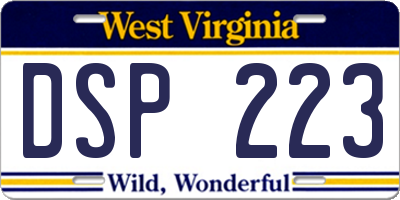 WV license plate DSP223