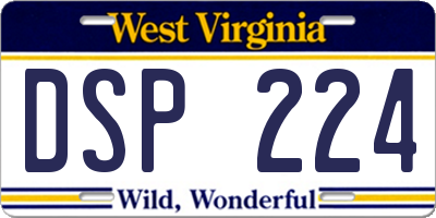 WV license plate DSP224