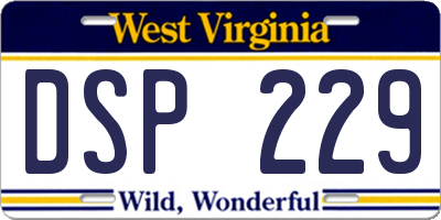 WV license plate DSP229