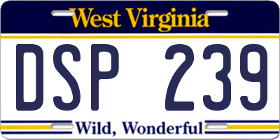 WV license plate DSP239