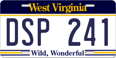 WV license plate DSP241