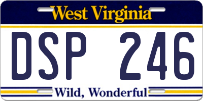 WV license plate DSP246