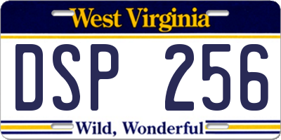 WV license plate DSP256