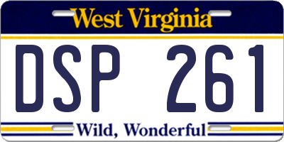 WV license plate DSP261