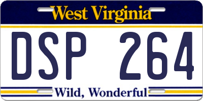 WV license plate DSP264