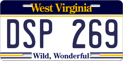 WV license plate DSP269