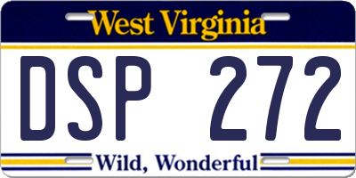 WV license plate DSP272