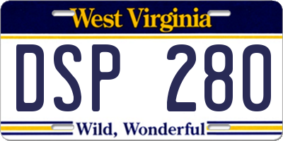 WV license plate DSP280