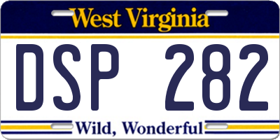 WV license plate DSP282