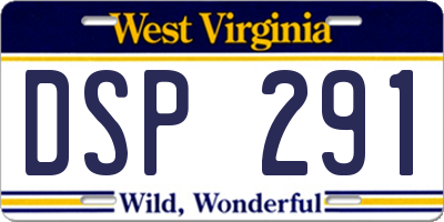 WV license plate DSP291