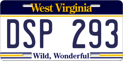 WV license plate DSP293