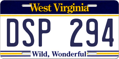 WV license plate DSP294