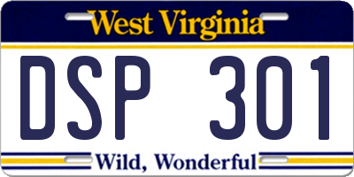 WV license plate DSP301