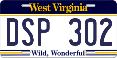 WV license plate DSP302