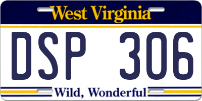 WV license plate DSP306