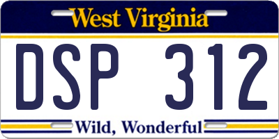 WV license plate DSP312