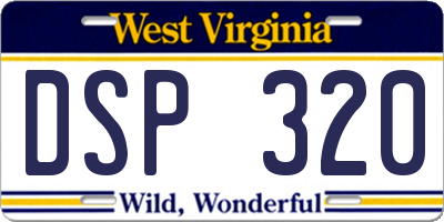 WV license plate DSP320