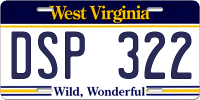 WV license plate DSP322