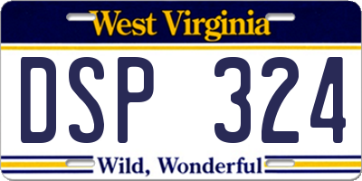 WV license plate DSP324