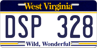 WV license plate DSP328