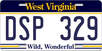 WV license plate DSP329