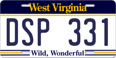 WV license plate DSP331
