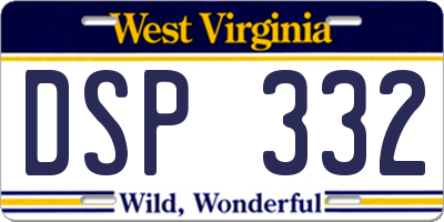 WV license plate DSP332
