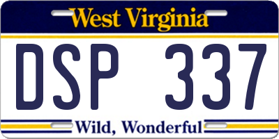 WV license plate DSP337