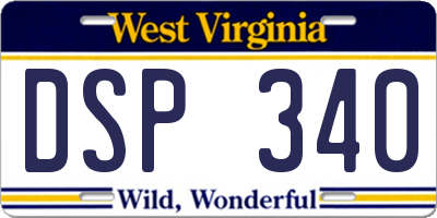 WV license plate DSP340