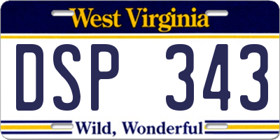 WV license plate DSP343