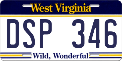 WV license plate DSP346