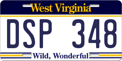 WV license plate DSP348