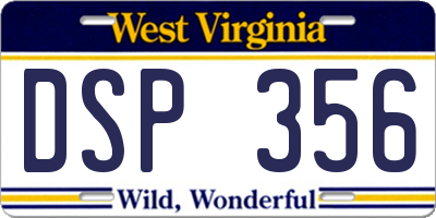WV license plate DSP356