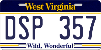 WV license plate DSP357