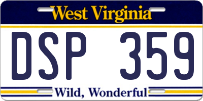 WV license plate DSP359