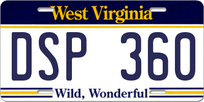 WV license plate DSP360