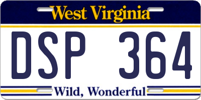 WV license plate DSP364