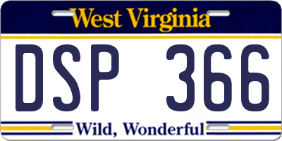 WV license plate DSP366