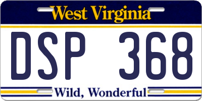 WV license plate DSP368