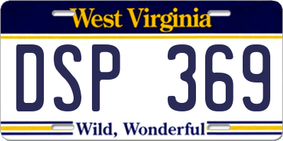 WV license plate DSP369