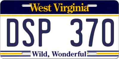 WV license plate DSP370