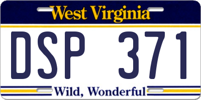 WV license plate DSP371