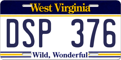 WV license plate DSP376