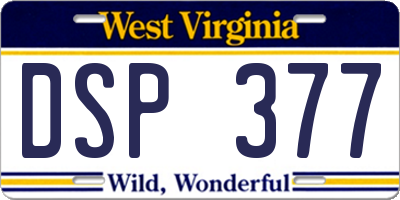 WV license plate DSP377