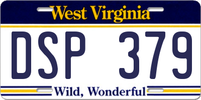 WV license plate DSP379