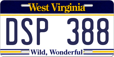 WV license plate DSP388
