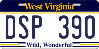 WV license plate DSP390