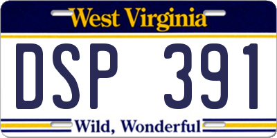 WV license plate DSP391