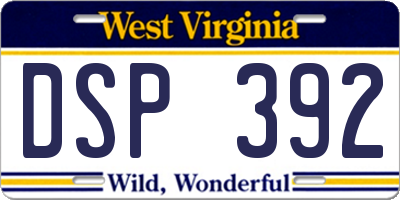 WV license plate DSP392